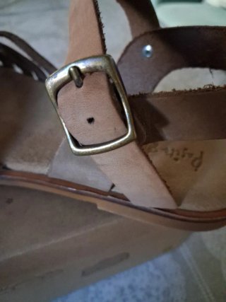 Sandali in pelle per bambina beige/marrone