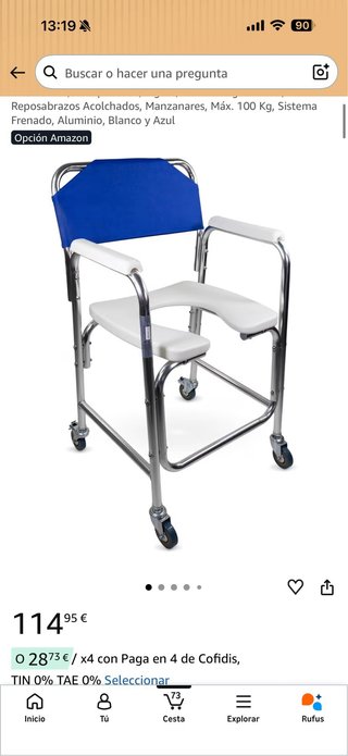 Silla de ducha con ruedas