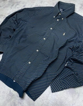 Camicia a Righe Polo Ralph Lauren Blu/Giallo (XL)