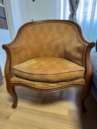 Sillas vintage años 70 tela y madera