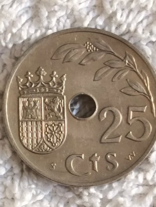 MONETE ANTICHE 25 CENTESIMO SPAGNA 1927-1934-1937