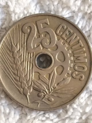 MONETE ANTICHE 25 CENTESIMO SPAGNA 1927-1934-1937