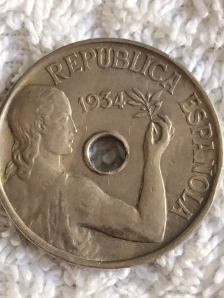 MONETE ANTICHE 25 CENTESIMO SPAGNA 1927-1934-1937