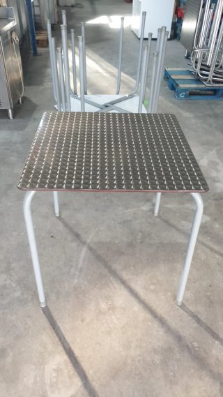 16 Mesas Exterior 70x70x71 Tablero Gris