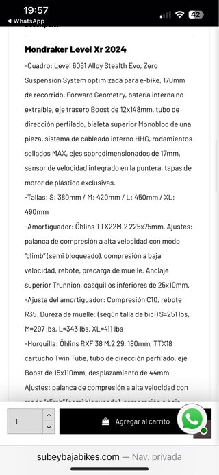 Mondraker Level XR 2024 full ohlins