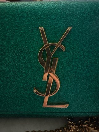 Borsa Saint Laurent Glitter Verde Oro