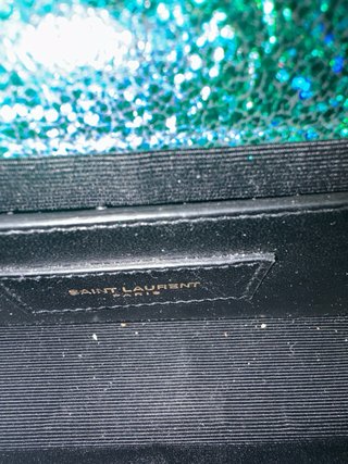 Borsa Saint Laurent Glitter Verde Oro