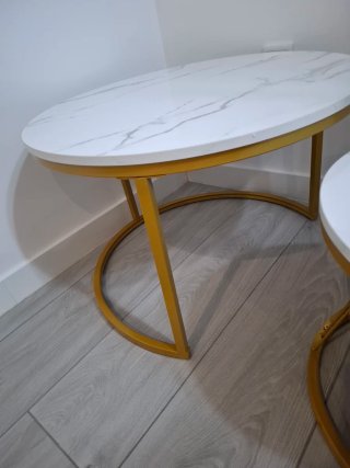 Tavoli da salotto in marmo e oro design