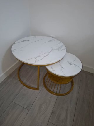 Tavoli da salotto in marmo e oro design