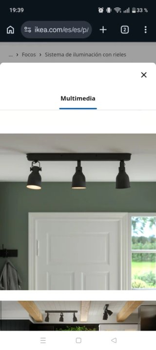 Lámpara de techo Ikea 3 focos + 3 bombillas