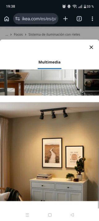 Lámpara de techo Ikea 3 focos + 3 bombillas