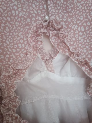 Vestido rosa y blanco talla S