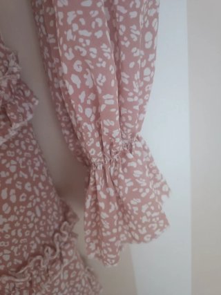 Vestido rosa y blanco talla S