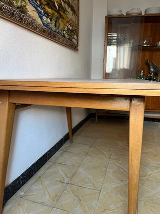 Mesa comedor madera años 70