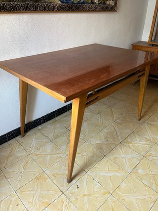 Mesa comedor madera años 70