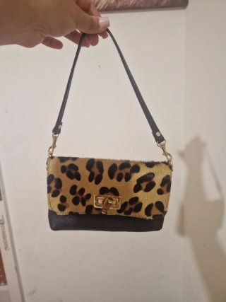 Borsa pelle nera e maculata