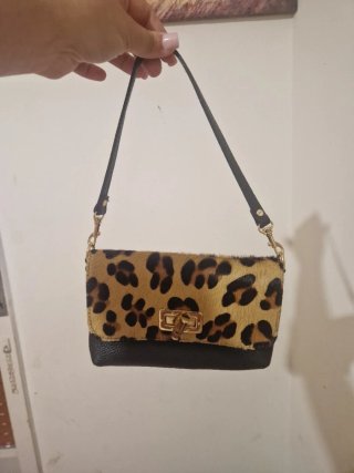 Borsa pelle nera e maculata