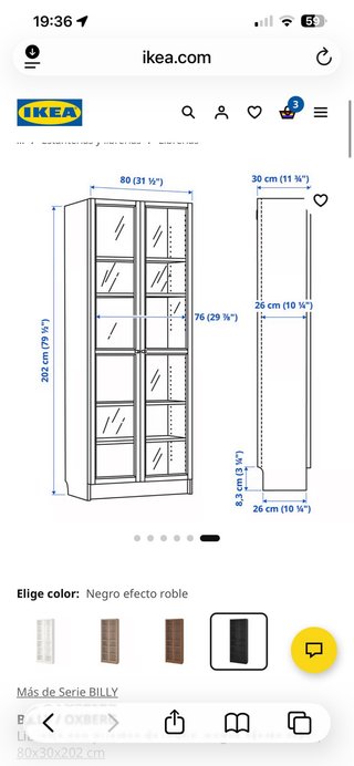 Librería Billy Oxberg IKEA Negra