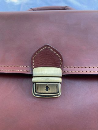Cartella 24 ore vintage vera pelle marrone