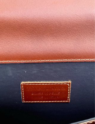 Cartella 24 ore vintage vera pelle marrone