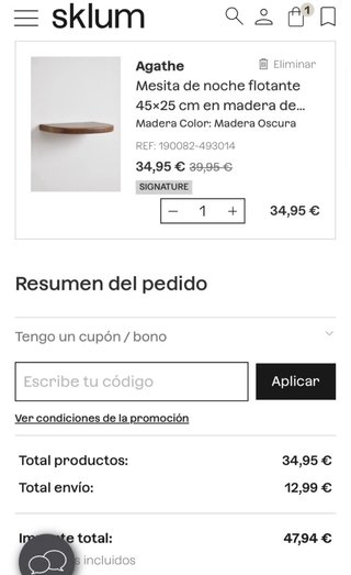 Mesita Noche Flotante Sklum NUEVA