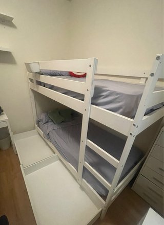 Litera IKEA MYDAL Blanca 90x200 cm Y dos cajones