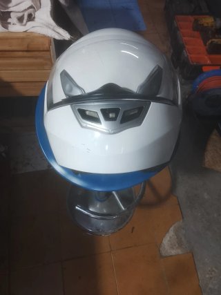 Casco de moto blanco LEOPARD