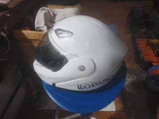 Casco de moto blanco LEOPARD