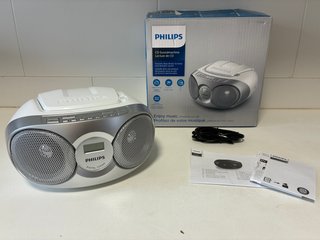 Radio CD Portátil Philips Plata/Blanco