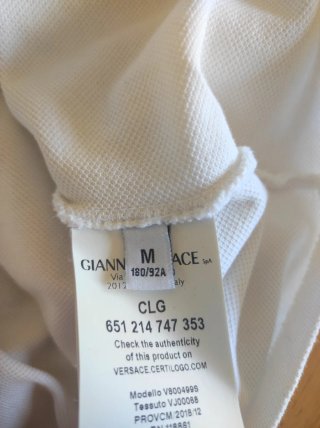 Polo Versace Uomo Bianco Taglia M