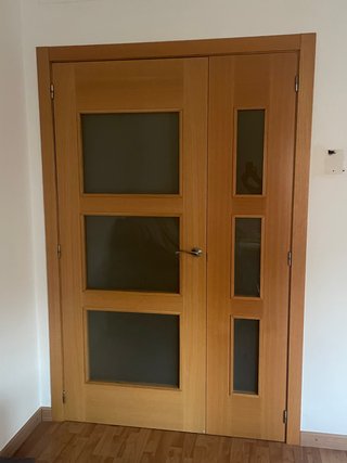 Puertas de madera con cristal