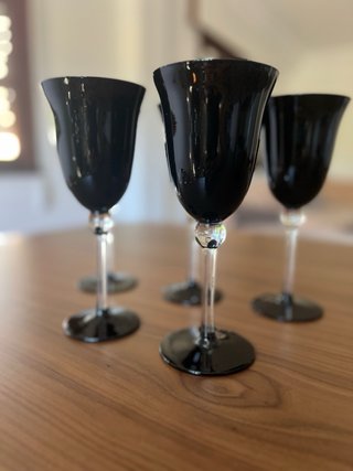 Set 5 Copas Negras Vidrio