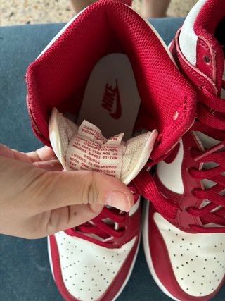 Nike Dunk High Blancas y Rojas Talla 38