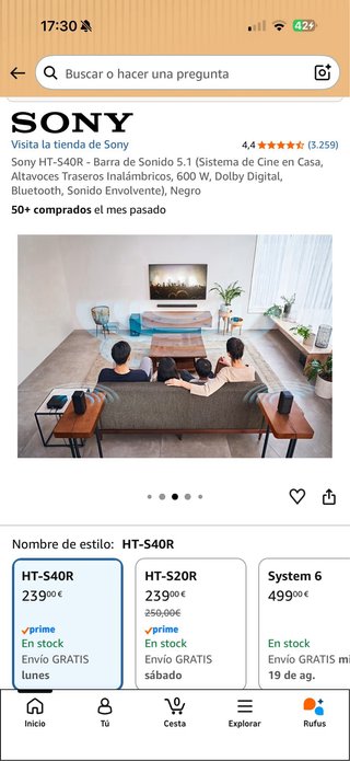 Sony HT-S40R Barra Sonido 5.1 Negra