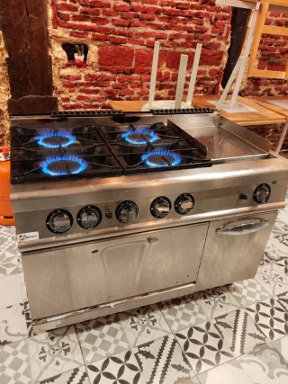 Cocina Industrial 4 Fuegos + Horno