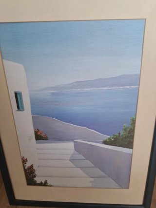 Pintura Acuarela Paisaje Mar Mojácar Almería