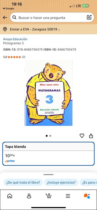 Cuaderno Pictogramas 3 Anaya. Educación infantil