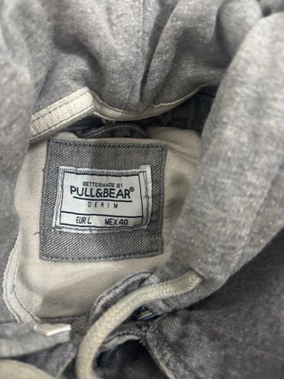 Chaleco vaquero con capucha Pull&Bear gris