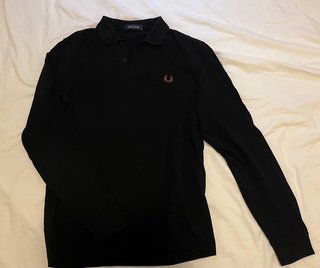 Polo Fred Perry Negro Manga Larga