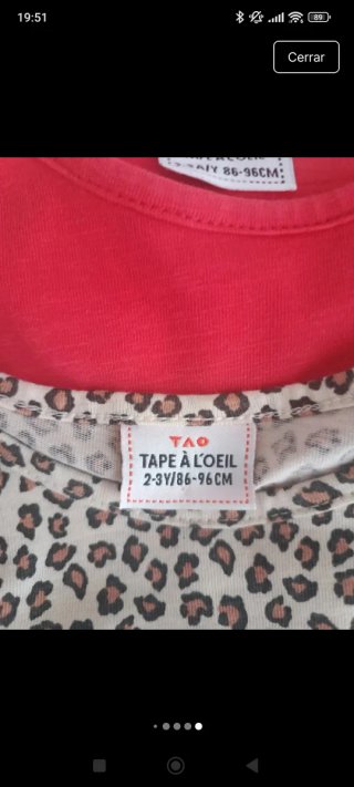 Camiseta leopardo  Talla 2-3 años + Regalo