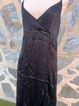 Vestido satinado negro Lefties Talla XL