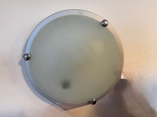 Aplique de techo cristal y metal con bombilla