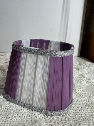 Coppia Paralumi Fatti a Mano Viola/Bianco