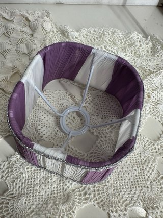 Coppia Paralumi Fatti a Mano Viola/Bianco