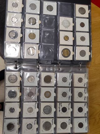 Collezione di monete con album