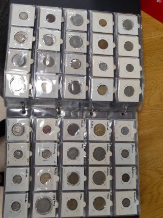 Collezione di monete con album