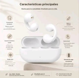 Auriculares de oído abierto blancos