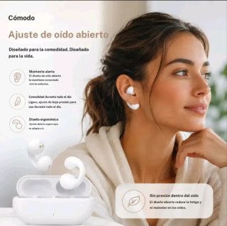 Auriculares de oído abierto blancos