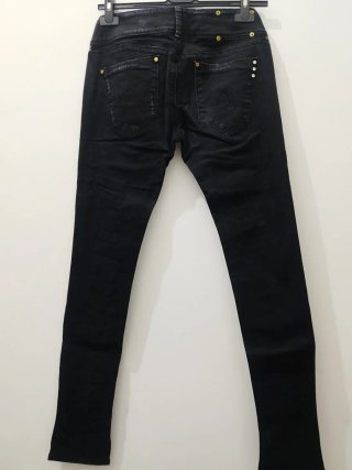 Jeans skinny neri strappati donna