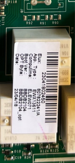 Centralita Placa Control Lavadora Electrolux TCare